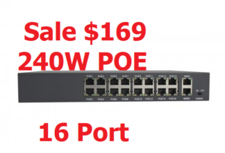 Longse 240W 16 Port POE Switch PoE Standard IEEE802.3af/at (Supports POE Long Range 200M)