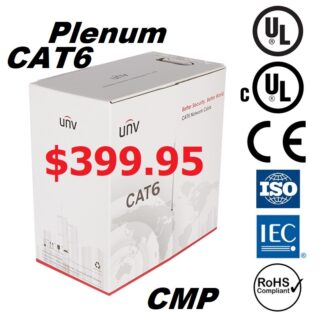 UNV CAT6 UL CMP (550 Mhz) 23AWG Plenum 1000FT Pull Box Network Cable White