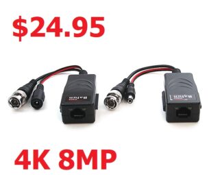 4K Video Balun Single Channel BNC over RJ45 with Power
