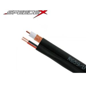 Speedex RG59 Siamese Cable 500ft FT4, 95% copper conductor - Black  **Almost Sold out** Clearance Sale