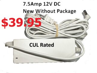 Security DC Power Adaptor 12V / 7.5A cUL Listed (New Without Packaging) White