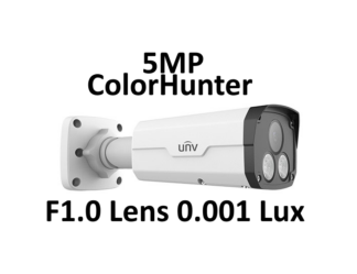 UNV 5MP ColorHunter F1.0 Lens 0.001 Lux LED Light Bullet Camera 4mm Lens (NDAA) IPC2225SE-DF40K-WL-I0