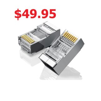 RJ45 Shielded Cat6 Plug Connectors POE Rated  (box of 100pcs)