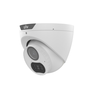 UNV 5MP ColorHunter HD Fixed 2.8mm Turret Analog Camera, TVI/AHD/CVI/CVBS support, IP67, 24/7 color images with white light illumination. UAC-T125-AF28M-W