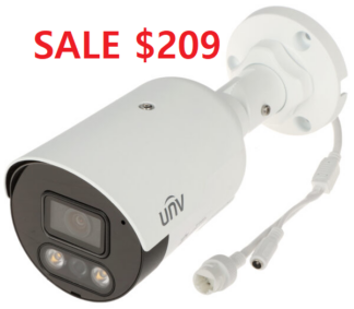 UNV 4MP, 120dB WDR, IP67, HLC, ColorHunter (Dual Light IR & LED) Two Way Audio 2.8mm NDAA IPC2124SR3-ADF28KMC-DL