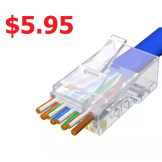 RJ45 Cat6 Pass-Through Connectors Crimp Network Plug POE Rated  (10pcs)