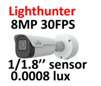 UNV 8MP 30FPS IR 80M 0.0008Lux Ai Intelligent Super StarLight LightHunter IR Bullet Camera Motor Zoom Lens -40 Rated With Heater IPC2A28SE-ADZK-I0
