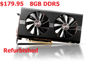 SAPPHIRE NITRO+ Radeon RX 580 8GB GDDR5 **Refurbished / Tested 100%**
