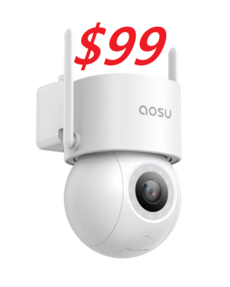 Aosu C5E 5MP UHD Wi-Fi PT Smart AI Camera with 400Lm Spotlight and Auto-Tracking **NOTE We Price Match On AOSU Cameras**