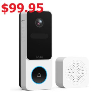 Aosu V8E 4MP Battery-Powered Ultra HD 2.4G Wi-Fi Smart Doorbell Camera and Chime with AI Motion Detection **NOTE We Price Match On AOSU Cameras**