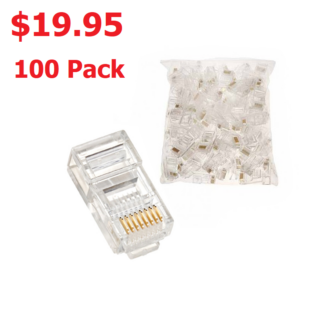Cat5e Ethernet Modular Plug, and RJ45 connector 100pcs/pack