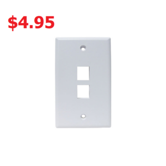 2 Ports Keystone faceplate Wall Plate_White