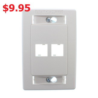 Belden AX101433 EZ-MDVO 2 Port Faceplate Flush White (KeyStone)