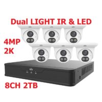 UNV EKDL-S31P8T46T2 6pcs 4MP IP Turret Duel Light camera Kit with 8CH & 2TB HDD