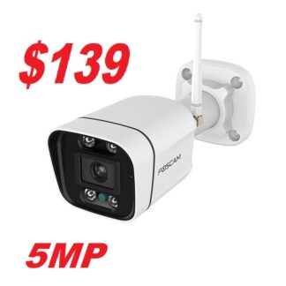 Foscam V5P 5MP Dual Band WI-FI IP Camera with Sound and Light Alarm Smart Detection