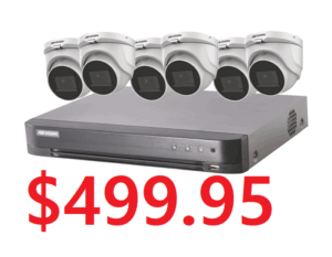 Hikvision  TurboHD (BNC) EKI-T7208U2TA 8 Channel 5MP DVR with 2TB HDD & 6 5MP Night Vision Turret Cameras Kit
