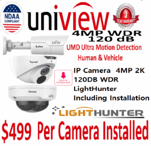 **IP Camera** UNV 4MP 2K 120DB WDR LightHunter ($499 Is including installation)