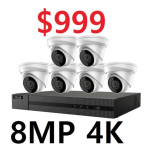 HiLook by Hikvision IK-6288TH-MH/P 4K 8 Channel 6pcs 4K Turret IP Camera Kit with 2TB HDD