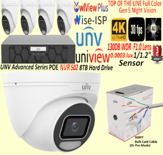 **Top of the Line Full Color Ai Cameras on the Market** UNV OwlView plus 4 Camera kit. (Full 4K 8MP)
