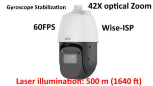 UNV Pro Series 4MP 42X Wise-ISP 0.0003 Lux IR, Wiper ,Network PTZ Camera IPC6824ER-X42-W-VH2 (Gyroscope stabilization