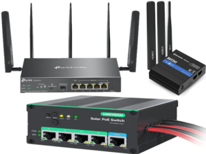 LTE Routers , Solar POE Switch, IP Camera Accessories.